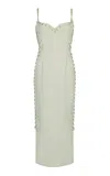 Paris Georgia Eyelet Stitched Detail Dress In Green