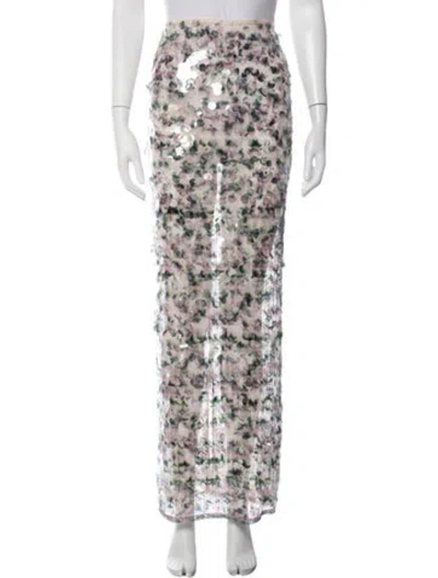 Pre-owned Paris Georgia Floral Print Long Skirt W/ Tags In Multicolor