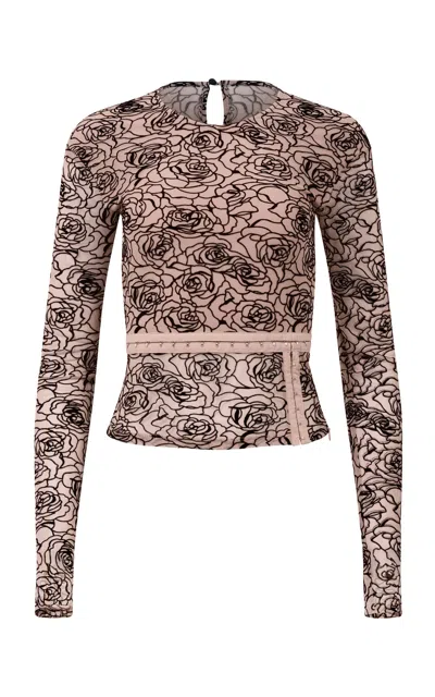 Paris Georgia Floral Printed Top In Black