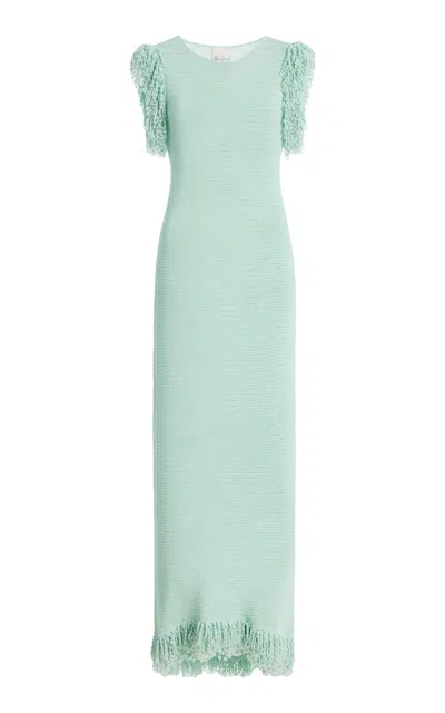 Paris Georgia Fringe Cotton Maxi Dress In Blue