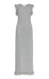 Paris Georgia Fringe Embellished Knit Maxi Dress In Silver