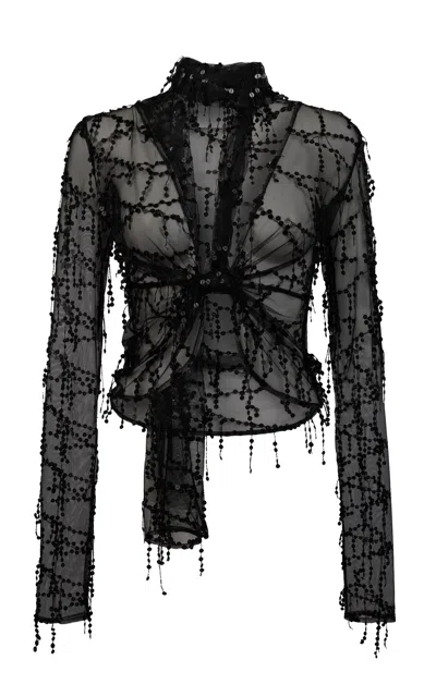 Paris Georgia Fringe Embellished Top