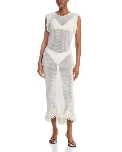 Paris Georgia Fringe Trim Dress In White