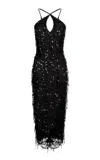Paris Georgia Gigi Embellished Fringe Midi Dress In Black