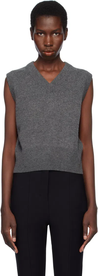 Paris Georgia Gray Elemental Merino Cashmere Vest In Charcoal