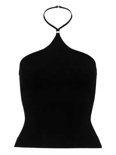 Paris Georgia Halter Hardware Top In Black