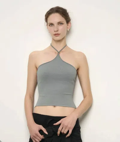 Paris Georgia Halter Hardware Top In Gray