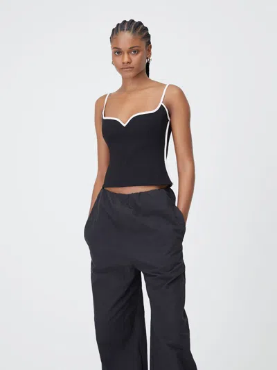 Paris Georgia Black Heart Camisole In Black/ White