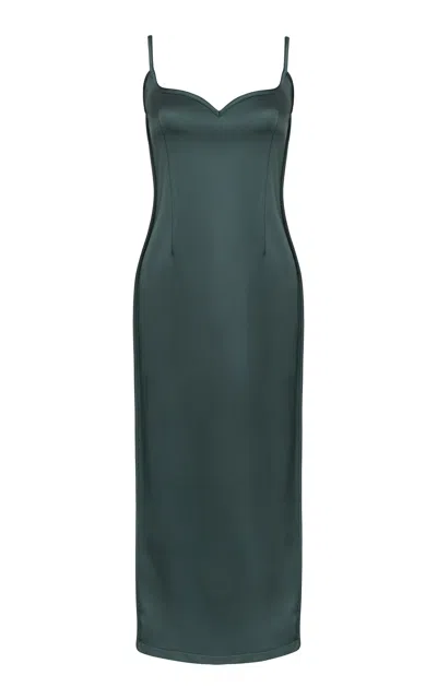 Paris Georgia Heart Sweetheart-neck Maxi Dress In Olive