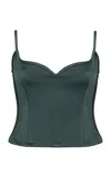 Paris Georgia Heart Sweetheart-neck Top In Olive