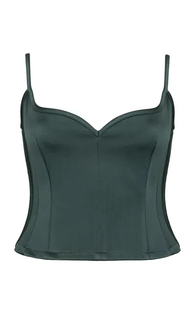 Paris Georgia Heart Sweetheart-neck Top In Olive