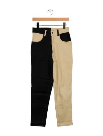 Pre-owned Paris Georgia High-rise Straight Leg Jeans In Neutral