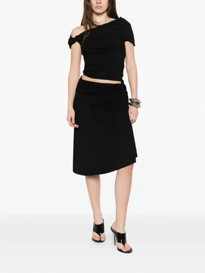 Paris Georgia Ida Knotted Midi Skirt In Black