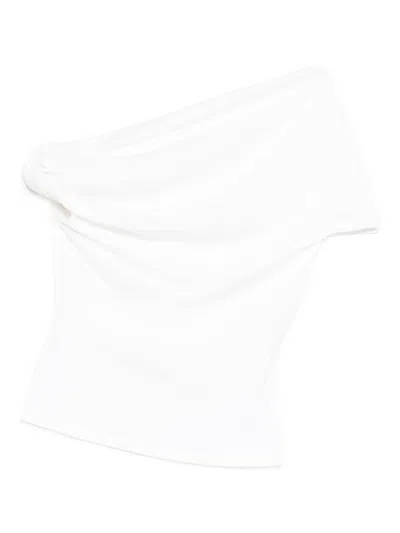 Paris Georgia Ida One-shoulder Draped Top In White