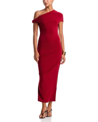 Paris Georgia Ida One Shoulder Maxi Dress In Red