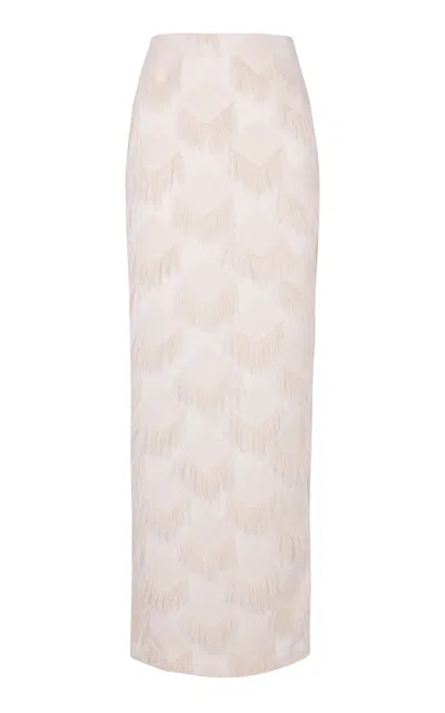 Paris Georgia Iona Tassel Fringe Maxi Skirt In Off-white