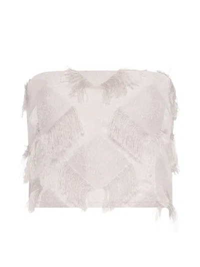 Paris Georgia Iona Tube Fringed Top In White