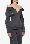 Paris Georgia Jemimah Denim Fitted Jacket In Gray