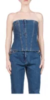 Paris Georgia Jo Bodice Top In Indigo In Multi