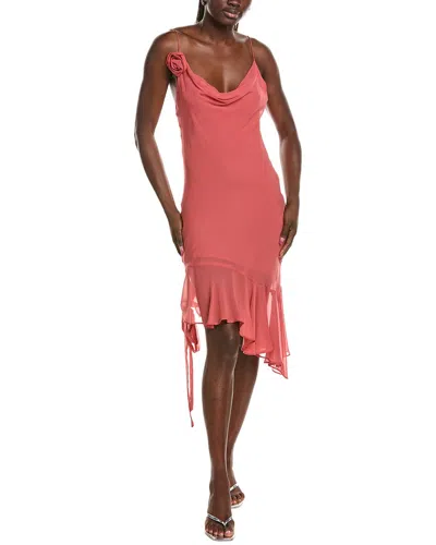 Paris Georgia Julia Silk Midi Dress In Pink