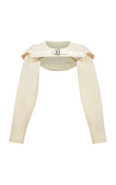 Paris Georgia Ken Cupro Jersey Shrug In Off-white