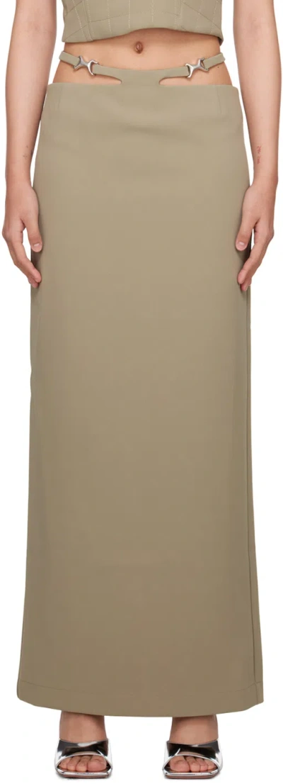 Paris Georgia Khaki Frida Midi Skirt