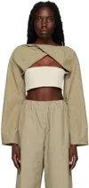 Paris Georgia Khaki Twist Long Sleeve T-shirt In Fawn