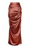 Paris Georgia Liquid Saffron Maxi Skirt In Red