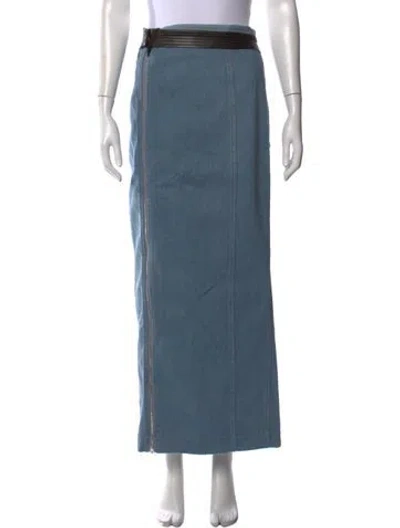 Pre-owned Paris Georgia Long Skirt In Blue