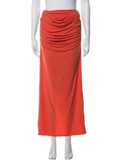 Pre-owned Paris Georgia Long Skirt In Orange