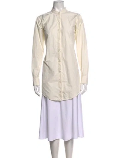 Pre-owned Paris Georgia Long Sleeve Button-up Top In Neutrals