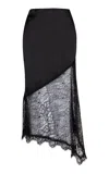 Paris Georgia Mae Asymmetric Lace Midi Skirt In Black