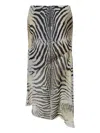 Paris Georgia Mae Printed Georgette Midi Skirt In Neutrals