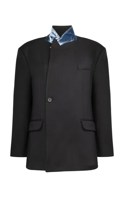 Paris Georgia Male Wool Blazer In Black