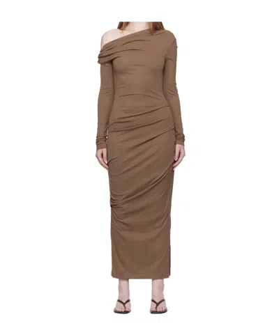 PARIS GEORGIA MANAHOU ONE-SHOULDER DRAPED DRESS