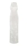 Paris Georgia Maxine Halter Maxi Dress In Off-white