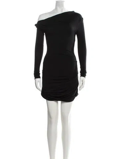 Pre-owned Paris Georgia Merino Wool Mini Dress W/ Tags In Black