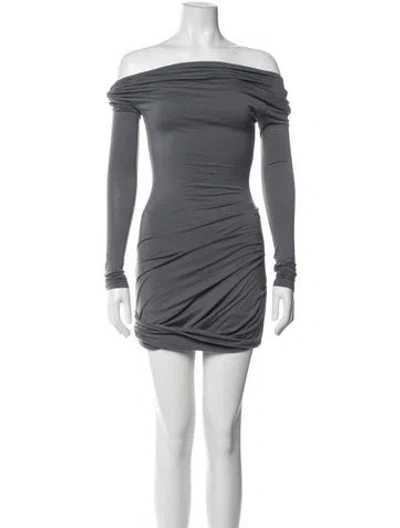 Pre-owned Paris Georgia Merino Wool Mini Dress W/ Tags In Gray