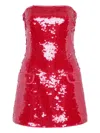 Paris Georgia Mermaid Sequin Strapless Mini Dress In Red