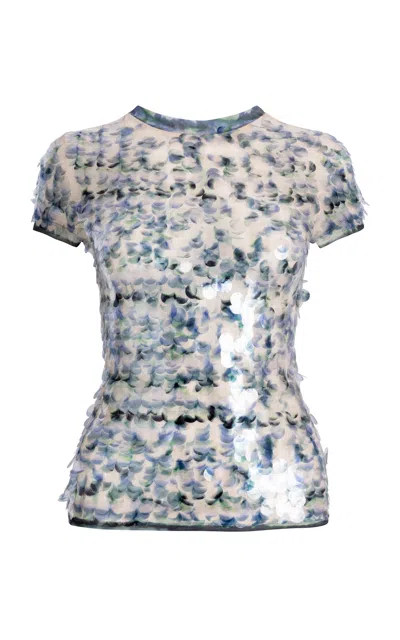 Paris Georgia Mermaid Sequined Knit Top In Multi
