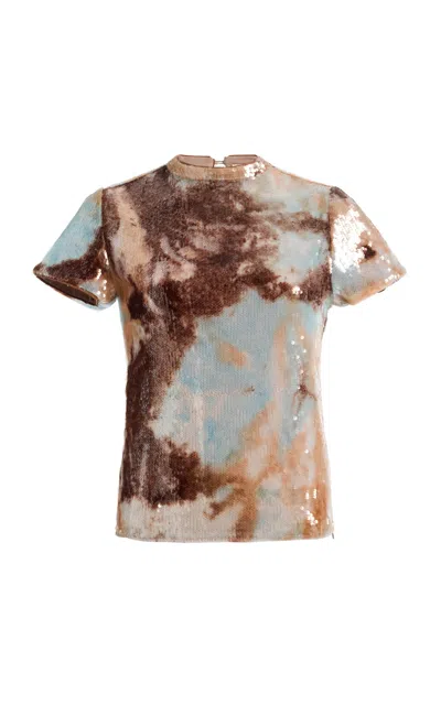 Paris Georgia Mermaid Sequined Tee In Blue