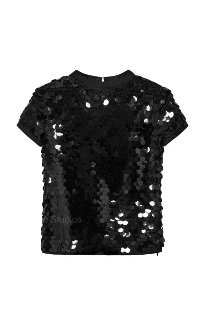 Paris Georgia Mermaid Sequined Top In Black