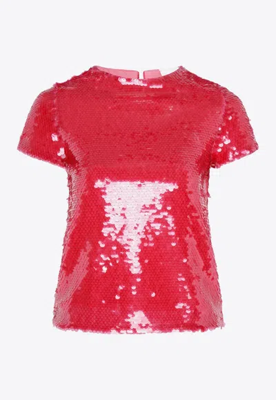 Paris Georgia Mermaid Sequined Top In Red