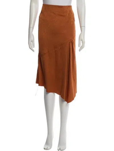 Pre-owned Paris Georgia Midi Length Skirt In Orange