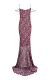 Paris Georgia Milly Italian Floral Silk Dress In Burgundy