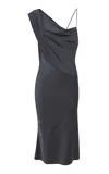 Paris Georgia Minka Satin Midi Slip Dress In Grey