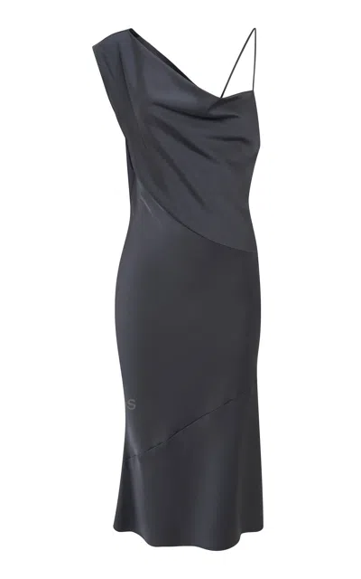 Paris Georgia Minka Satin Midi Slip Dress In Grey