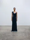 Paris Georgia Minka Open-back Silk Velvet Maxi Dress