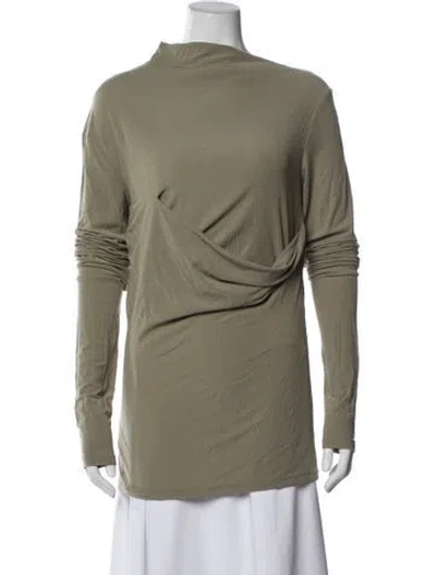 Pre-owned Paris Georgia Mock Neck Long Sleeve Top In Gray