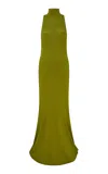 Paris Georgia Mona Knitted Maxi Dress In Olive